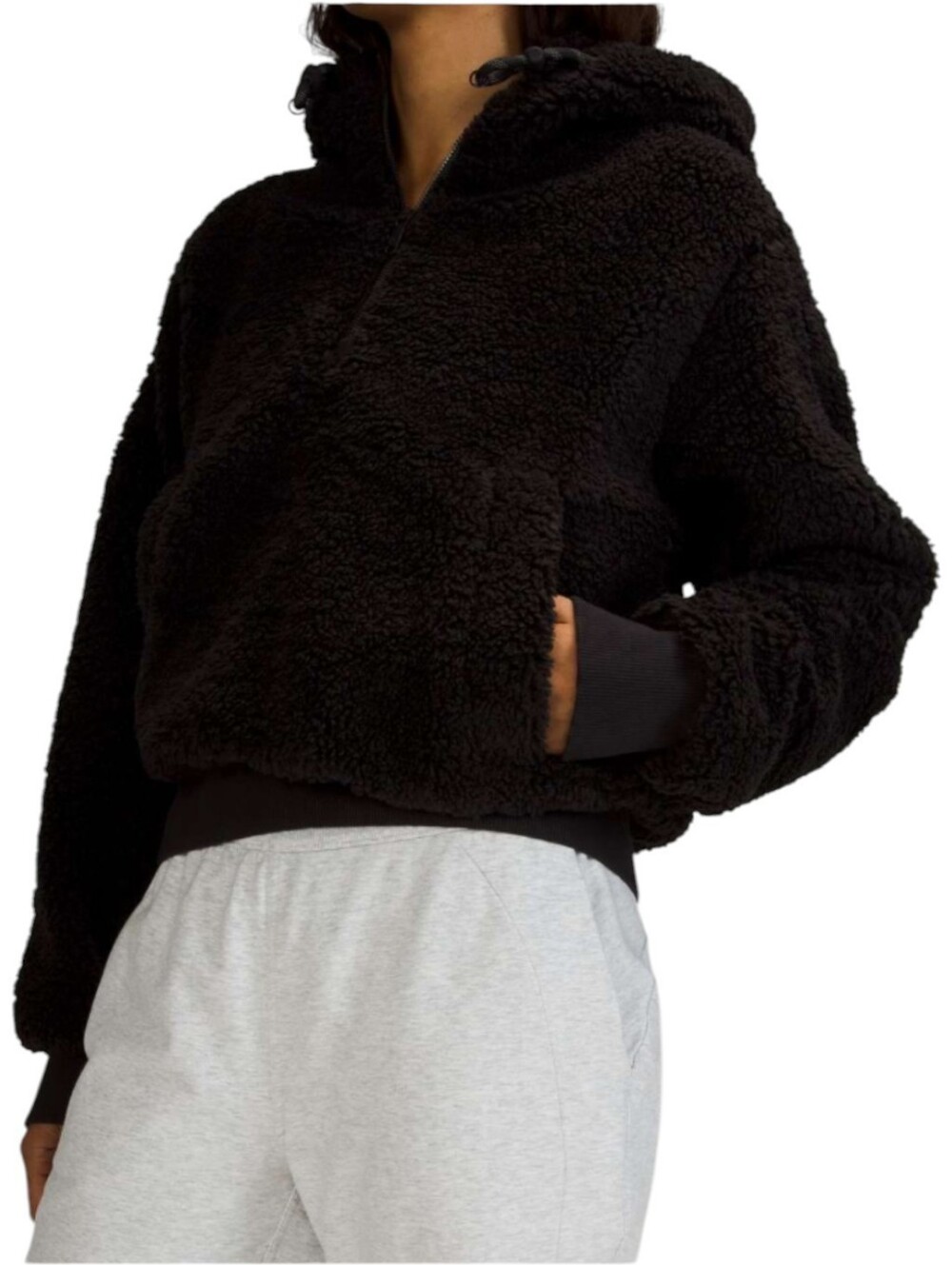 Lululemon Textured Fleece 1/2 Zip Women's 6 Black